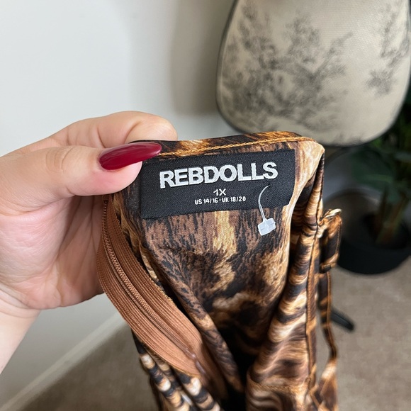 Rebdolls Brown Animal Print Dress - Picture 4 of 4